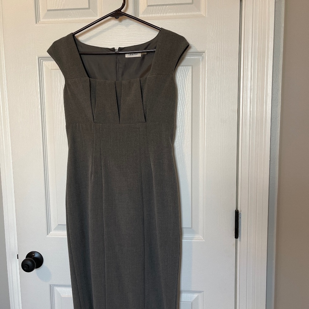 Gray lined dress